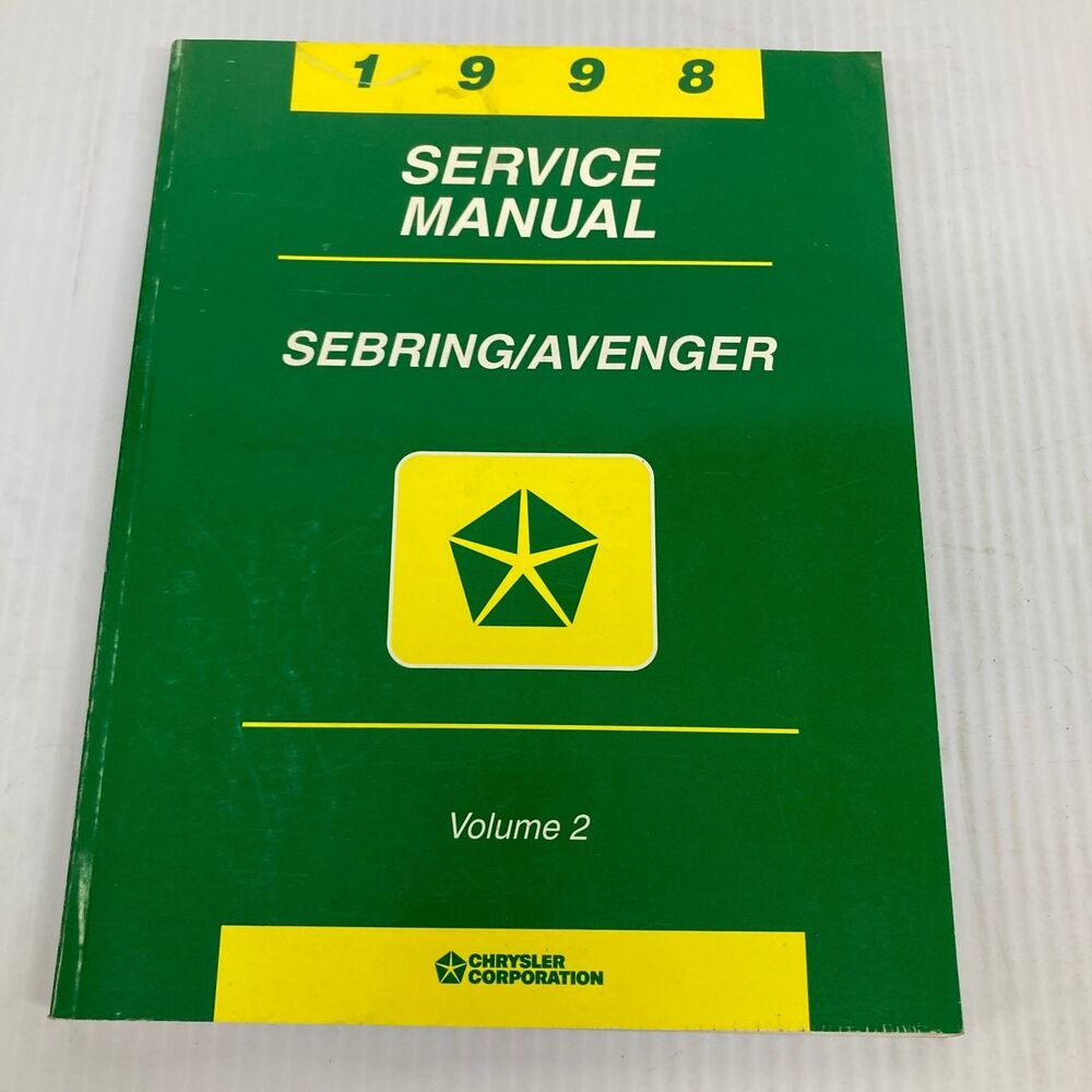 Chrysler Service Manual Sebring Avenger 1998 Volume 2